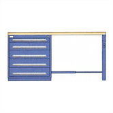 Modular Drawer Workstation with 5 Drawer Cabinet: 60" W x 28" D x 35 1/2"  H