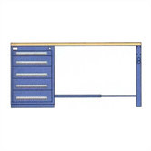 Modular Drawer Workstation with 5 Drawer Slenderline Cabinet: 72" W x 28" D x 35 1/2"  H