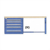 Modular Drawer Desk High Workstation: 72" W x 28" D x 29"  H