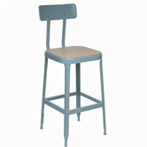 Pressed Wood Stool with Footrest and Back Support