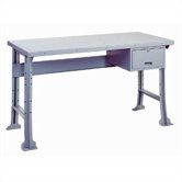 Work Bench with Stringer and Drawer: 60" W x 34" D