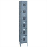 All Welded Expanded Metal Locker - Six Tiers - 1 Section - with Legs