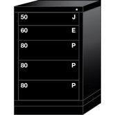 Bench High Slenderline Cabinet with 5 Drawers: 22 3/4" W x 28 1/4" D x 33 1/4" H
