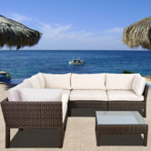 Atlantic St. Etienne 6 Piece Deep Seating Group with Cushions