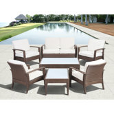 Atlantic Java 7 Piece Lounge Seating Group with Cushion