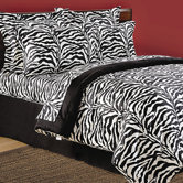 Wild Life Zebra Comforter Set in Black