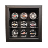 Nine Puck "Case-Up" Display in Brown