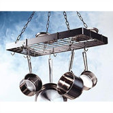 Rectangular Hanging Pot Rack with Grid