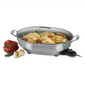 Brushed Stainless Appliances Electric Skillet with Lid