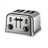 Metal Classic 4-Slice Toaster in Black and Stainless