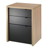Infini-T Three Drawer File Cabinet in Biscotti and Espresso