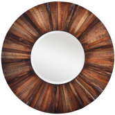 Kona Round Mirror in Natural Rustic