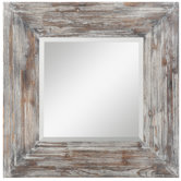Keitts Mirror in Distressed Rustic White Wash