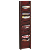 Display Rack, 12 Pockets, 11"x3-3/4"x48", Mahogany