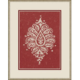 Raspberry Paisley Wall Art in Red
