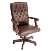 Ivy League High-Back Traditional Vinyl Swivel Executive Chair