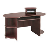 Laminate Kidney Shaped Computer Desk with CD, DVD and 24" x 48" Message Storage