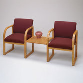 Contour Full Back Two Chairs with Center Table