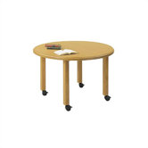 Contemporary Series 42" Round Gathering Table with Radius Profile (4 Post Base with Casters)