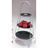 Brushed Stainless Steel Round Triple Tiered Plate Stand