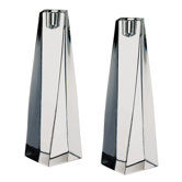 Tornado 8.25" Crystal Candlesticks (Set of 2)