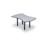 96" Wide Break Out Top Conference Table with Slab Base