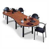 120" Wide Break Out Top Conference Table with H Base