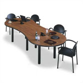 120" Wide Break Out Top Conference Table with Designer Base