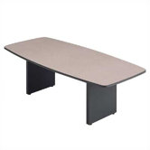 96" Wide Boat Shape Top Conference Table with Slab Base