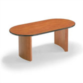 72" Wide Self Edge Oval Top Conference Table with Curve Base