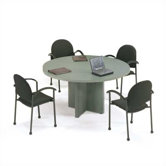 48" Diameter Self Edge Round Top Gathering Table with X-Base