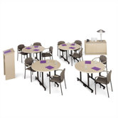 Smart Tables: 24" x 48" Half Circle Kit with Lectern and Conference Credenza