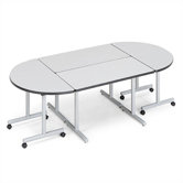 Smart Tables: 30" x 72" Rectangle Thermofused Melamine Conference Table and Half Circle Kit