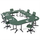 Smart Tables: 30" x 48" High-Pressure Laminate Conference Kit (Concave Crescent)