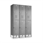 Vanguard Unit Packaged Lockers - Double Tier - 3 Sections (Unassembled) with optional Slope Top and Front and Side Panels - Recessed Handle