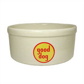 Good Dog Logo Porcelain Dog Bowl