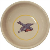 Blue Bird Porcelain Cat Bowl