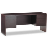 GENOA-Credenzas-Box/File Pedestals on Both Sides w/Kneespace in Center - 20D x 66W x 29H in DARK ESPRESSO