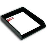 1000 Series Classic Leather Front-Load Letter Tray in Black