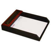 8000 Series Rosewood and Leather Front-Load Letter Tray