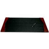 7000 Series Contemporary Style Leather 34 x 20 Side-Rail Desk Pad in Burgundy