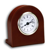 1000 Series Classic Leather Clock with Gold Insert in Mocha
