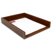 3200 Series Leather Front-Load Letter Tray in Rustic Brown