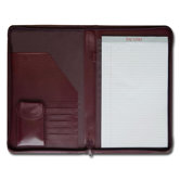 Leather Portfolios Top-Grain Deluxe Legal-Size Zip-Around Padfolio in Burgundy