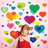 Overlapping Hearts Wall Decal