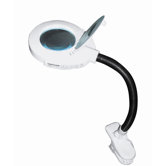Clip-On Magnifier Desk Lamp in White