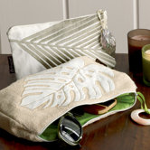 Delano Embroidered Pouch in Natural