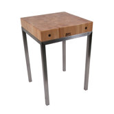 Metropolitan Designer Prep Table with Butcher Block Top