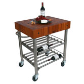 Cucina Americana D'Amico Kitchen Cart with Butcher Block Top