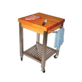 Cucina Americana Technica Kitchen Cart with Wood Top